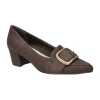 Easy Street Aster Womens Pointed Closed Toe Block Heel Pumps In Brown