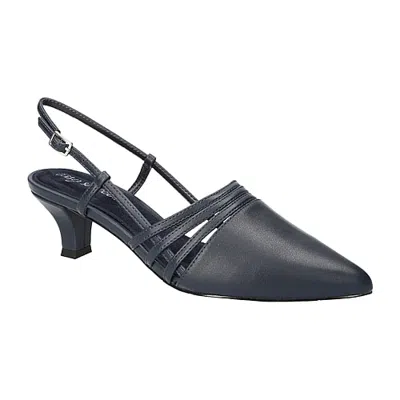 Easy Street Aura Womens Pointed Closed Toe Kitten Heel Pumps In Blue