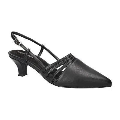Easy Street Aura Womens Pointed Closed Toe Kitten Heel Pumps In Black