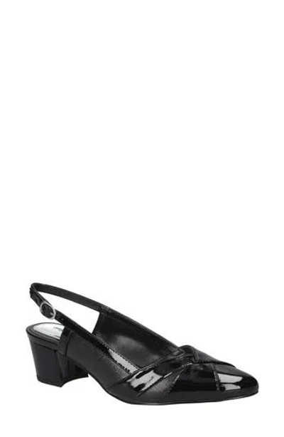 Easy Street Avena Mesh Slingback Pump In Black Patent