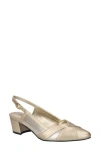 Easy Street Avena Mesh Slingback Pump In Champagne
