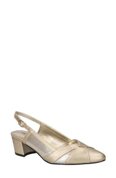 Easy Street Avena Mesh Slingback Pump In Champagne