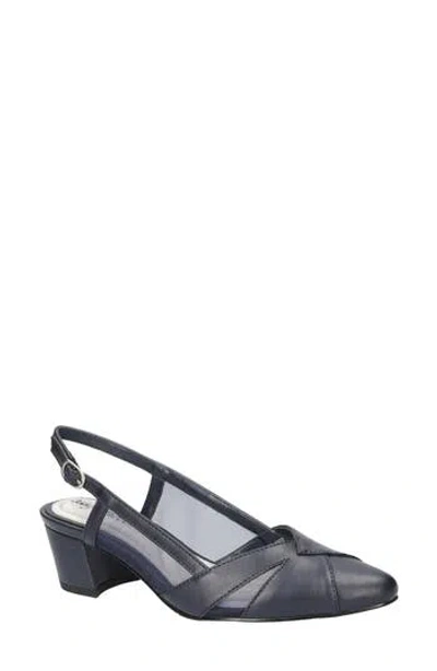 Easy Street Avena Mesh Slingback Pump In Navy