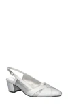 Easy Street Avena Mesh Slingback Pump In Silver Satin