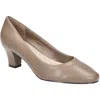 Easy Street Ballari Pumps Women'sbrown Slip On Round Toe Block Heel Gal680 In Grey