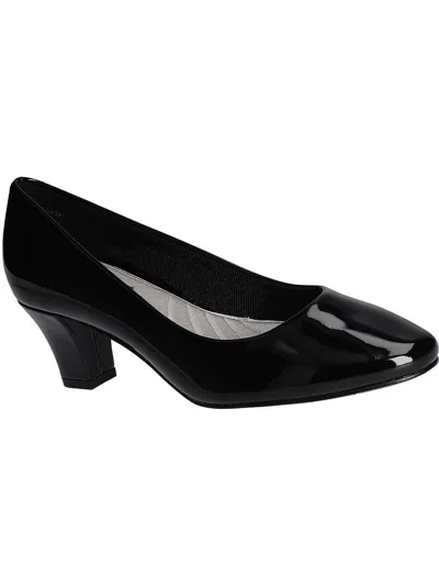 Easy Street Ballari Womens Patent Almond Toe Pumps In Black