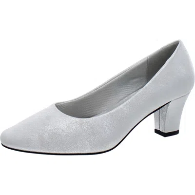 Easy Street Ballari Womens Round Toe Dressy Pumps In Silver