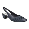 Easy Street Bates Womens Round Block Heel Pumps In Blue