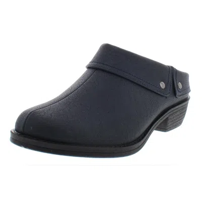 Easy Street Becca Womens Casual Flats Mules In Blue