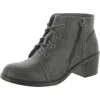 Easy Street Becker Womens Faux Leather Block Heel Ankle Boots In Grey
