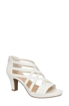 Easy Street Women's Bee Zip Platform Sandals In White- Manmade