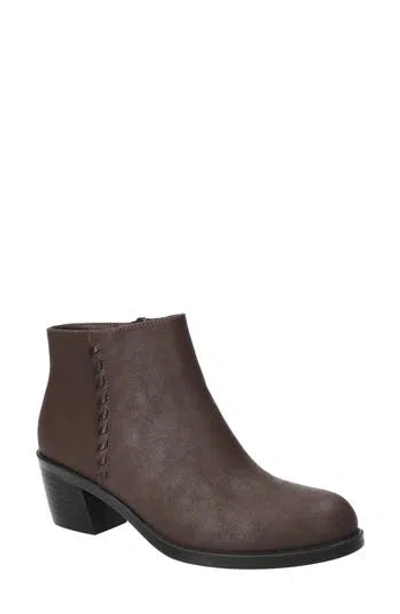 Easy Street Belmont Faux Leather Bootie In Brown Matte
