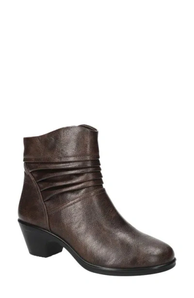 Easy Street Bess Faux Leather Bootie In Brown
