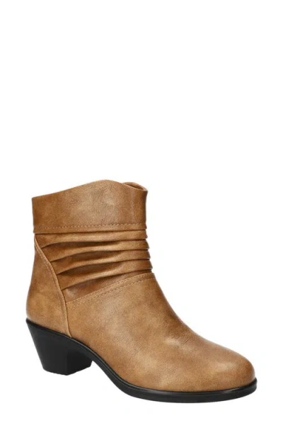Easy Street Bess Faux Leather Bootie In Brown