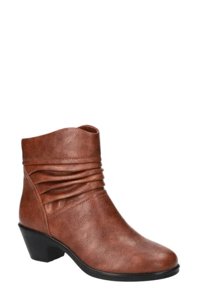 Easy Street Bess Faux Leather Bootie In Brown