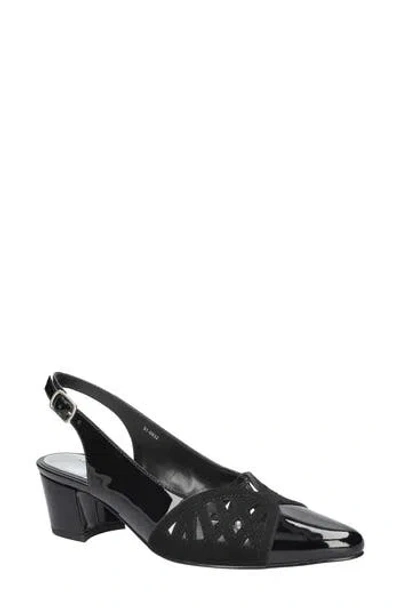 Easy Street Bizzy Slingback Pump In Black Patent