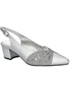 Easy Street Bizzy Womens Faux Leather Slingback Heels In Multi