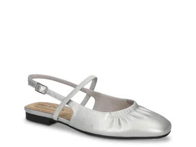Easy Street Blake Slingback Ballet Flat In Silver