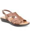 Easy Street Bolt Womens Buckle Open-toe Slingback Sandals In Tan