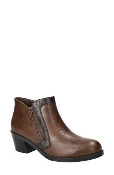 Easy Street Bradley Faux Leather Bootie In Brown