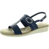 EASY STREET CADDO WOMENS EMBELLISHED FAUX LEATHER SLINGBACK SANDALS