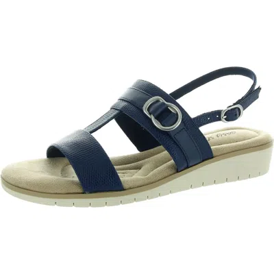 Easy Street Caddo Womens Embellished Faux Leather Slingback Sandals In Black