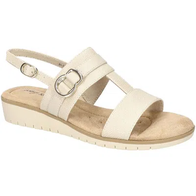 Easy Street Caddo Womens Faux Leather Slingback Sandals In Bone Snake