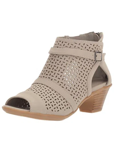 Easy Street Carrigan Womens Faux Leather Laser Cut Dress Sandals In Grey