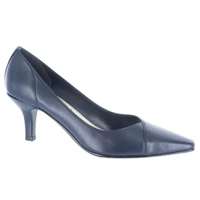 Easy Street Chiffon 40-5510 Pump Women Blue Pointed Toe Kitten Heel Lion1038