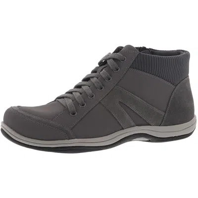 Easy Street Chill Womens Leather Ankle Lace-up Boot In Grey