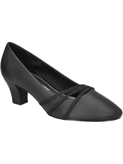 Easy Street Women's Cristiny Slip-on Pumps In Black Satin