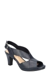 Easy Street Christy Womens Faux Leather Slingback Heels In Navy