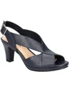 Easy Street Womens Patent Criss-cross Slingback Sandals In Blue