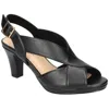 Easy Street Christy Womens Faux Leather Slingback Heels In Black