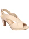 Easy Street Christy Womens Faux Suede Open Toe Ankle Strap In Nude Patent