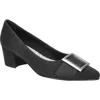 Easy Street Cider Womens Faux Leather Slip On Block Heels In Black Matte