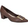 Easy Street Cider Womens Embellished Faux Leather Pumps In Brown Matte