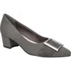 Easy Street Women's Cider Block Heel Pumps In Grey Matte