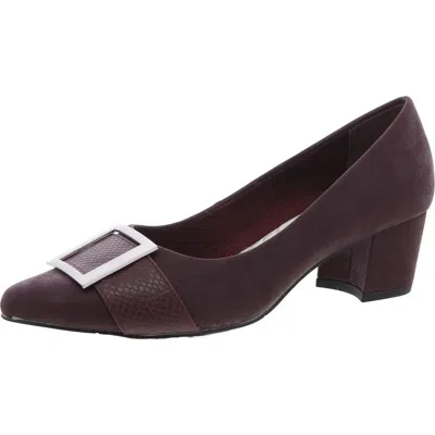 Easy Street Cider Womens Block Heel Man Made Block Heels In White