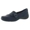 Easy Street Cinnamon Womens Faux Suede Slip On Loafers In Blue