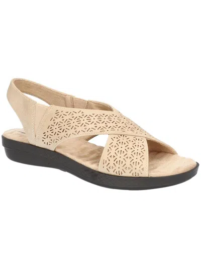 Easy Street Claudia Womens Faux Leather Criss-cross Slingback Sandals