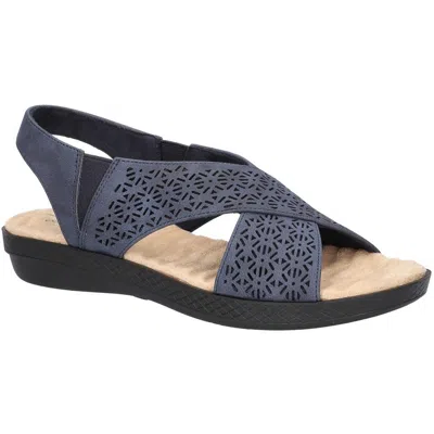 Easy Street Claudia Womens Faux Leather Slingback Sandals In Navy