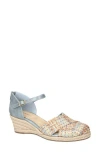 Easy Street Coast Espadrille Wedge Sandal In Pastel Multi Woven