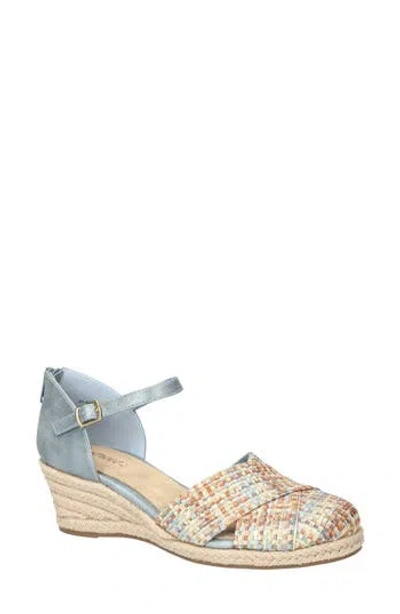 Easy Street Coast Espadrille Wedge Sandal In Pastel Multi Woven