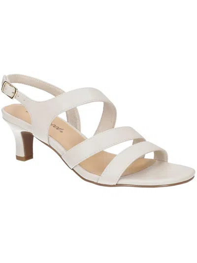 Easy Street Como Womens Faux Leather Strappy Slingback Sandals In Bone