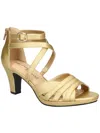 EASY STREET CRISSA WOMENS SATIN ZIPPER STRAPPY SANDALS