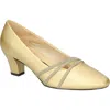 Easy Street Cristiny Womens Satin Glitter Pumps In Gold Satin