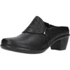 Easy Street Cynthia Womens Faux Leather Slip On Mules In Black