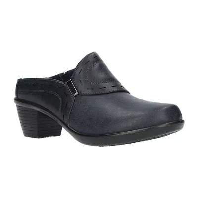 Easy Street Cynthia Womens Round Mules In Blue