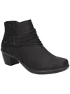 Easy Street Damita Womens Faux Leather Ruched Ankle Boots In Black
